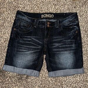 BONGO Blue Jean Shorts with Cuffed Hem and Stretchy Fit